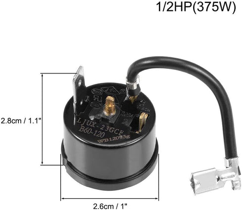 Replacement Part for Refrigerator Compressor Thermal Overload Protector 1/2HP 375W New