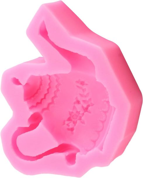 Teapot Silicone Fondant Molds for Birthday Party Cake Decorating, Cupcake Topper, Gum Paste & Chocolate Candy