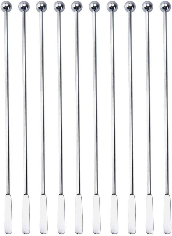 20 pcs Stainless Steel Coffee Beverage Stir Sticks, 7.4" Cocktail Stirrers Drink Swizzle Stick Picks Tools