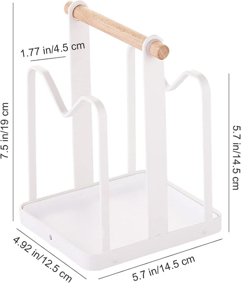 VANRA Cutting Board Organizer, Metal Steel Pot Lid Holder Stand for Kitchen Countertop, 2 Slots, White