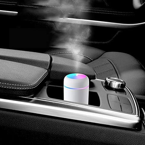 Colorful Mini Humidifier, Essential Oil Diffuser USB Cool Mist Humidifier, 2 Adjustable Mist Modes (White)