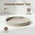 12in 100% Decorative Tray for Coffee Table Tray Decor, Gray Solid Concrete Decorative Round Tray for Kitchen, Living