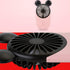 Cute Personal Mini Fan, Handheld & Portable USB Rechargeable Fan with Beautiful LED Light, 3 Adjustable Speeds, Portable Holder, for Indoor Or Outdoor Activities, Cute Mouse 1 Pack (Pink) by DECVO