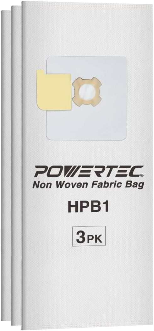 POWERTEC HPB1PK Vacuum Bags for AstroVac, 3PK Replacement Dust Bags for Central Vacuum Systems & Vacumaid (75044)