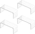 4 Packs Kitchen Cabinet Shelf Organizer, Acrylic Clear Shelf Riser, 5mm Thick