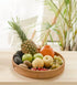 YANGQIHOME Rattan Round Serving Tray - Decorative Coffee Table Tray, Hand Woven Serving Basket with Handles