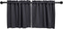 Rod Pocket Tier Curtain - Half Blackout Curtain for Kitchen, Bathroom, Cabinet, 30" Wide x 24" Long, Dark Grey, 2 Panels
