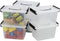 Asking Plastic Latching Box with Black Handle, Lidded Storage Bins, 6 Packs, 3 Quart