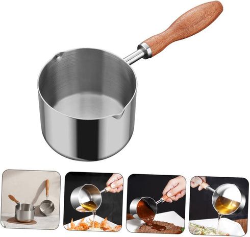 Oil Pan Mini Candy Heater, Stainless Steel Saucepan, Steaming Pot, Chocolate Melting Pot for Cooking