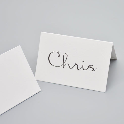 AZAZA 50 Pcs White Blank Place Cards - Textured Table Tent Cards for Weddings, 2.5" x 3.75"