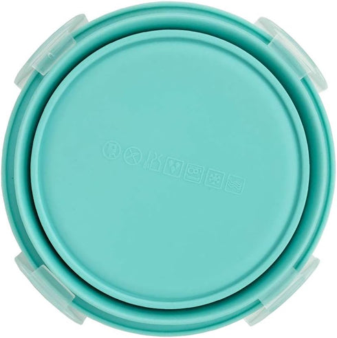 Silicone Collapsible Bowl 1200ml with Airtight Plastic Lids, 2 Pack Silicone Dish Sponges for Camping, Hiking, Travel -