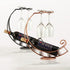 Homya Tabletop Metal Wine Bottle Rack, Elevated Vertical Countertop Organizer for 1 Bottle and 2 Glasses