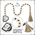 Jetec Coffee Bar Decor, Wood Bead Garland with Tassel for Coffee Bar Try Decor Accessories