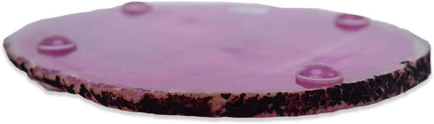 Set 4, 3.5-4" Nature's Decorations Pink Agate Stone Coasters - of Polished Geode Drink Mats for Dining & Coffee Table