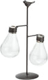 Bulb TJ Global Double Glass Light Vase Planter Holder, Plant Terrarium, Propagation Station, Metal Stand