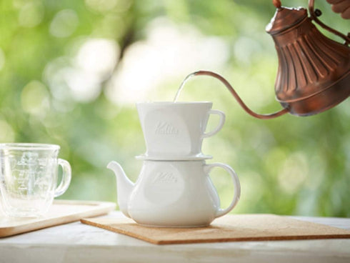 Kalita HASAMI & Kalita HA101#01010 Coffee Dripper, Porcelain Hasami Ware for 1-2 People