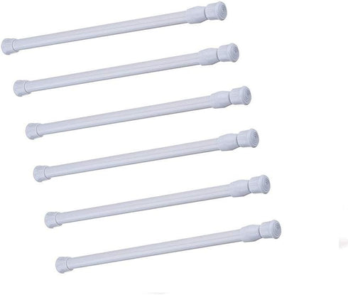 Cupboard Bars Tension Rods, 6 Pack Spring Tension Rods 7-10.6 Inch Adjustable Curtain Rods for Windows