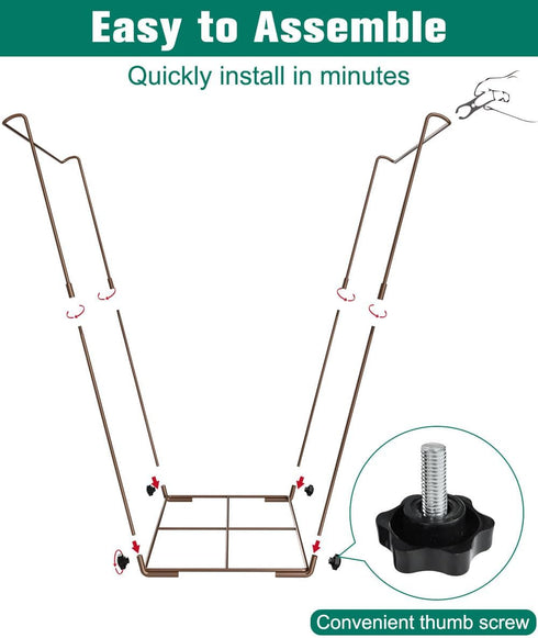 Tuohours 30-45 Outdoor Trash Bag Holder Stand - Heavy Duty Metal Garden Garbage Support Frame for Gallon Capacity