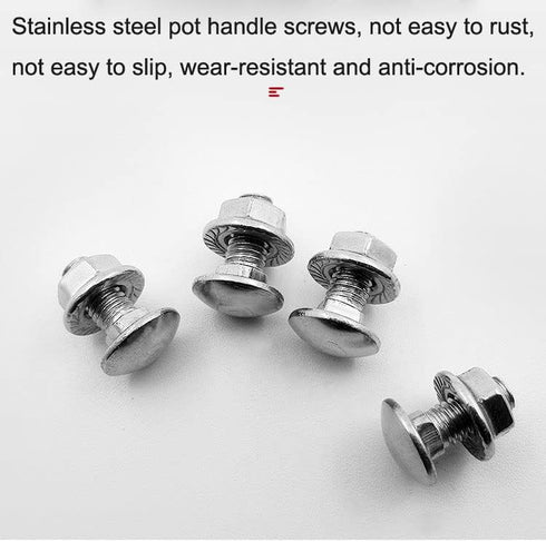 4 Pack Stock Pot Handle Screws, M6x16mm Grip Mount Screw Replacement for Wok Soup Pots, Frying Pans