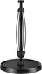 Black Paper Towel Holder Countertop, One-Handed Tear Stand with Ratchet Mechanism, Stainless Steel Weighted Base