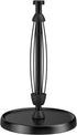 Black Paper Towel Holder Countertop, One-Handed Tear Stand with Ratchet Mechanism, Stainless Steel Weighted Base