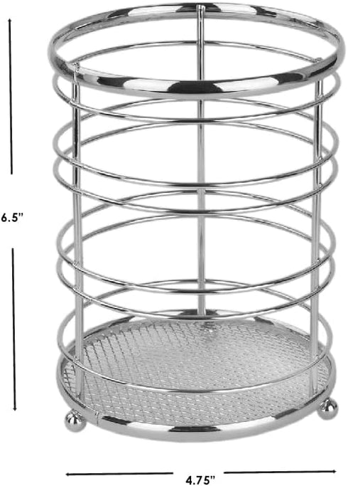 Home Basics Chrome Plated Steel Cutlery Holder
