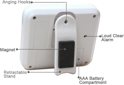 XREXS Digital Kitchen Timer with Magnet Back and Clip, Loud Alarm, Large Display, White (2 Batteries Included)