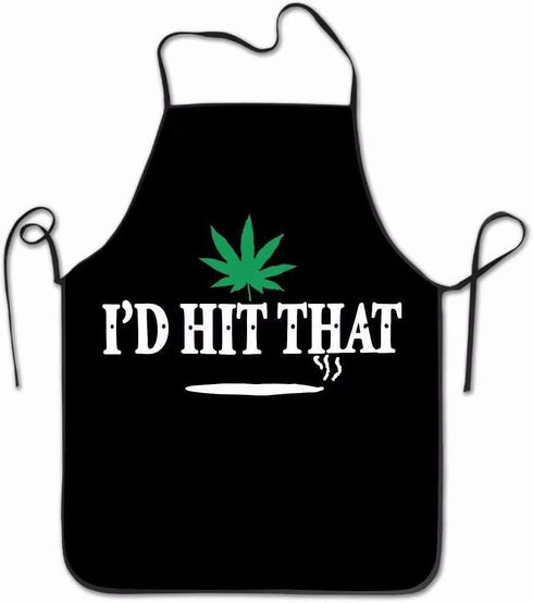 Kitchen Apron - I'd Hit That Marijuana Pot Weed Stoner Apron for Baking, Crafting, Gardening, Cooking
