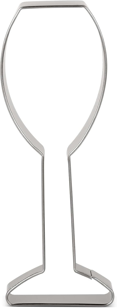 LILIAO Champagne Glass Cookie Cutter - Stainless Steel Wedding Fondant Biscuit Cutter, 1.5 x 4.5 Inches