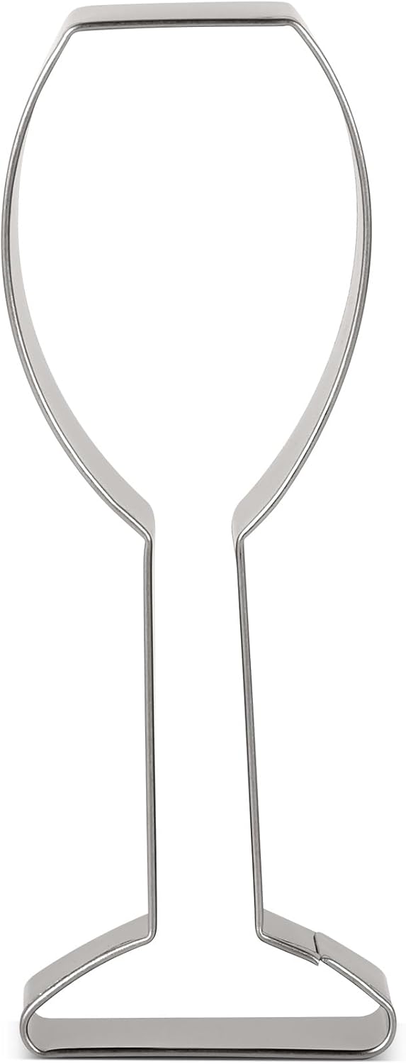LILIAO Champagne Glass Cookie Cutter - Stainless Steel Wedding Fondant Biscuit Cutter, 1.5 x 4.5 Inches