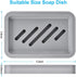 2PCS Draining Soap Dishes, Dishwashing Sponge Holder with Water Tray, Easy to Clean Soap Cases (Gray)