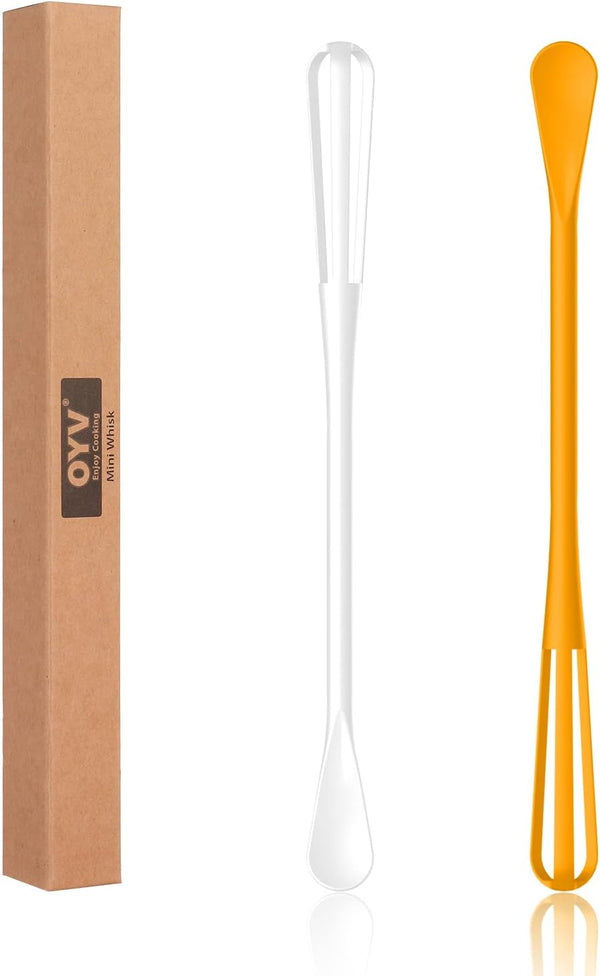Mini Whisk Set, 2 Pieces Multifunctional Small Whisks for Cooking, Blending, Whisking, Beating Ingredients