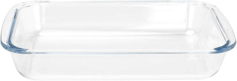 Basics Tempered Glass Baking Dish, 1.6 Quart Clear Oblong Dish Set, Casserole Dish Cooking Oven Bake by FOYO