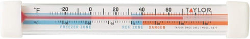 Taylor Kitchen Refrigerator/Freezer Thermometer, Stainless Steel, Magnified Lens