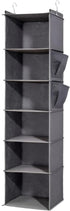6-Shelf Hanging Closet Organizer and Storage, Collapsible Hanging Shelves for Closet with