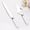 Cake Cutting Set for Wedding, Vintage Wood Knife and Server Set, 2-Piece Pie Cutter, White Dessert Utensils