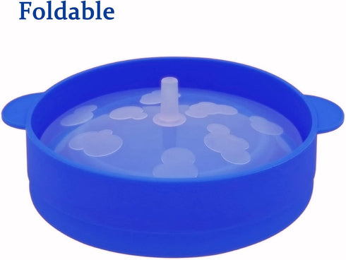 Mini Microwave Popcorn Popper, BPA Free Collapsible Silicone Bowl, Dishwasher Safe (Deep Sea Blue)