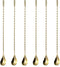 6 Pcs 12 Inch Bar Mixing Spoon Cocktail Spoon Stainless Steel Bar Long Spoon With Spiral Pattern Gold