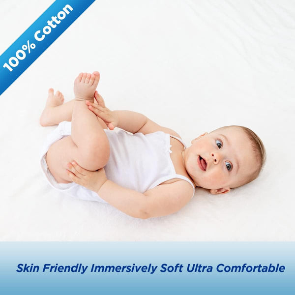 Waterproof Mattress Pad Protector, 100% Organic Cotton Hypoallergenic Breathable Cover, Deep Pocket