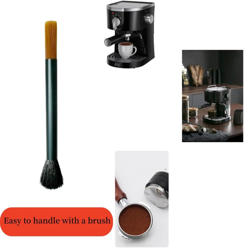Professional Burr Grinder Brush, Dual Head Espresso Cleaning Tool with Aluminum Handle for Baristas and Kitchen