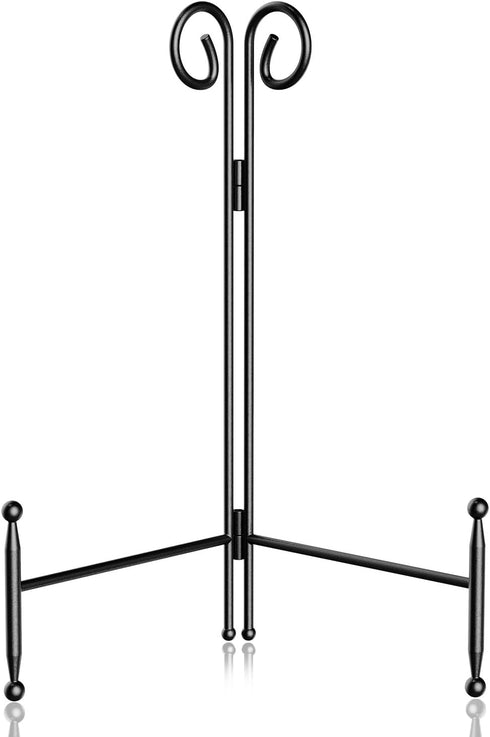 Plate Stand and Holder - 12 Inch Black Iron Picture Frame Stand for Display, Collapsible and Portable Easel