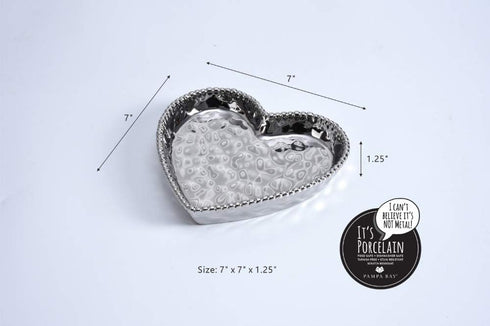 Pampa Bay Medium Heart Dish, Love is in the Air, Silver (1)
