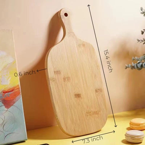Bamboo Cutting board for Pizza, Fruit, Meat, Cheese Platter Slate Board, Cutting board with Handle 15.4 * 7.3 inch by JiabaoPC