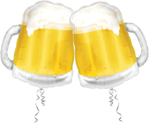 Set of 2 Foaming Beer Mug 23" Foil Balloons for Party Decorations