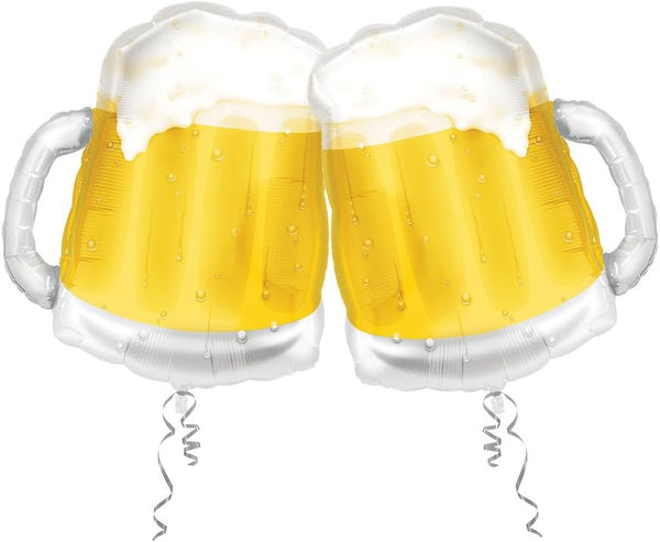 Set of 2 Foaming Beer Mug 23" Foil Balloons for Party Decorations
