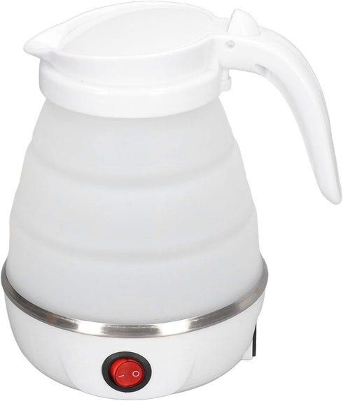 Folding Electric Kettle, US Plug 110V 400W Collapsible Hot Water Kettle with Detachable Power Cord, White