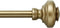 MODE Simplicity Collection 5/8" Diameter Curtain Rod Set with Doorknob Finials, Adjustable Gold