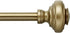 MODE Simplicity Collection 5/8" Diameter Curtain Rod Set with Doorknob Finials, Adjustable Gold