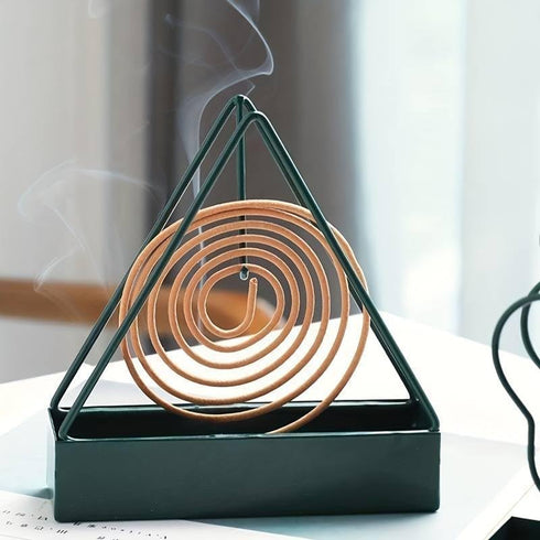 Designer Portable Iron Mosquito Coil Holder - 2 pcs Set with Handle, Fireproof Material Incense Holder