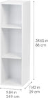 3-Tier 10" IRIS USA Cubby Storage Bookshelf with Adjustable Shelves, Width Stackable Easy Assembly Space Saving
